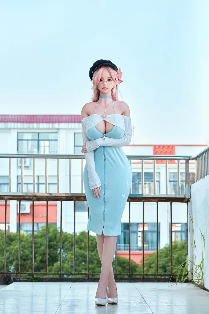155cm (5ft1) G-Cup Movable Jaw Silicone Head + TPE Body Hybrid Sex Doll Kaliya, Head Kaliya